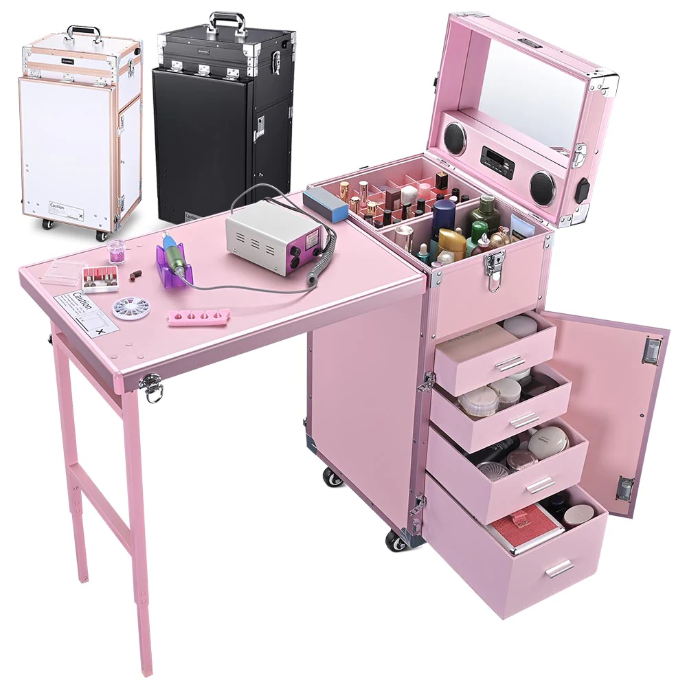 🚀Big sale🔥 Rolling Manicure Table Nail Desk Workstation Sugartd