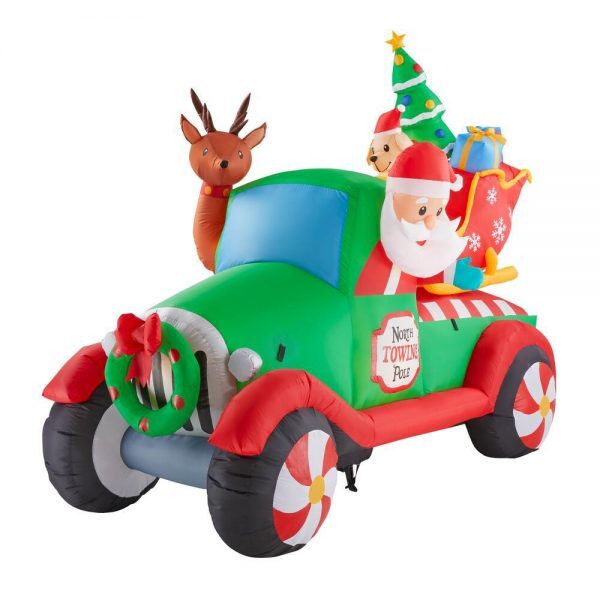 Christmas-6 ft inflatable santas vintage tow truck - EGGINGO