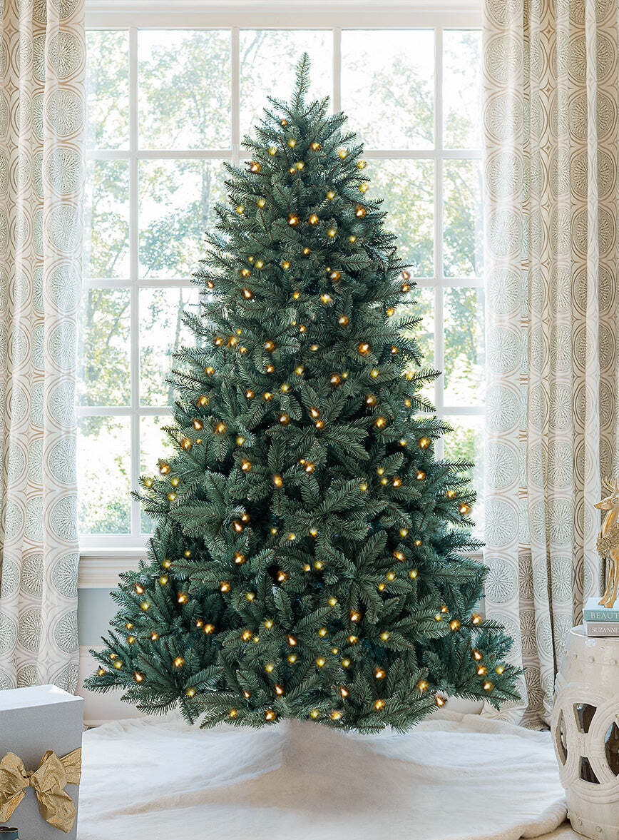 7' Tribeca Spruce Blue Artificial Christmas Tree with 550 Warm White LED Lights