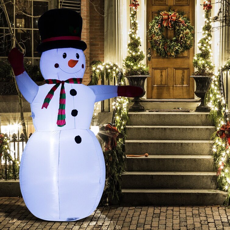 Waving Snowman LED Lighted Outdoor Air Blown Inflatable Christmas