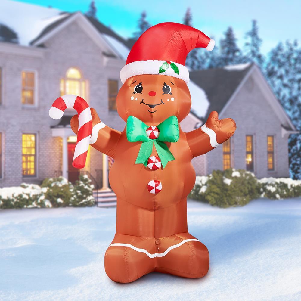 The 12' Inflatable Lightshow Gingerbread Man