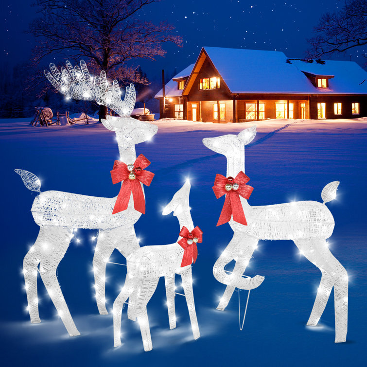 Reindeer Set Outdoor Christmas Decoration With LED Lights