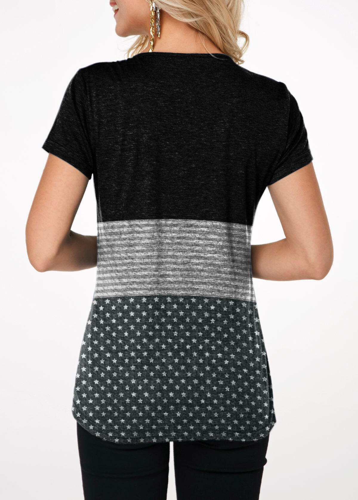 Pleated Button Up Short Sleeve T Shirt