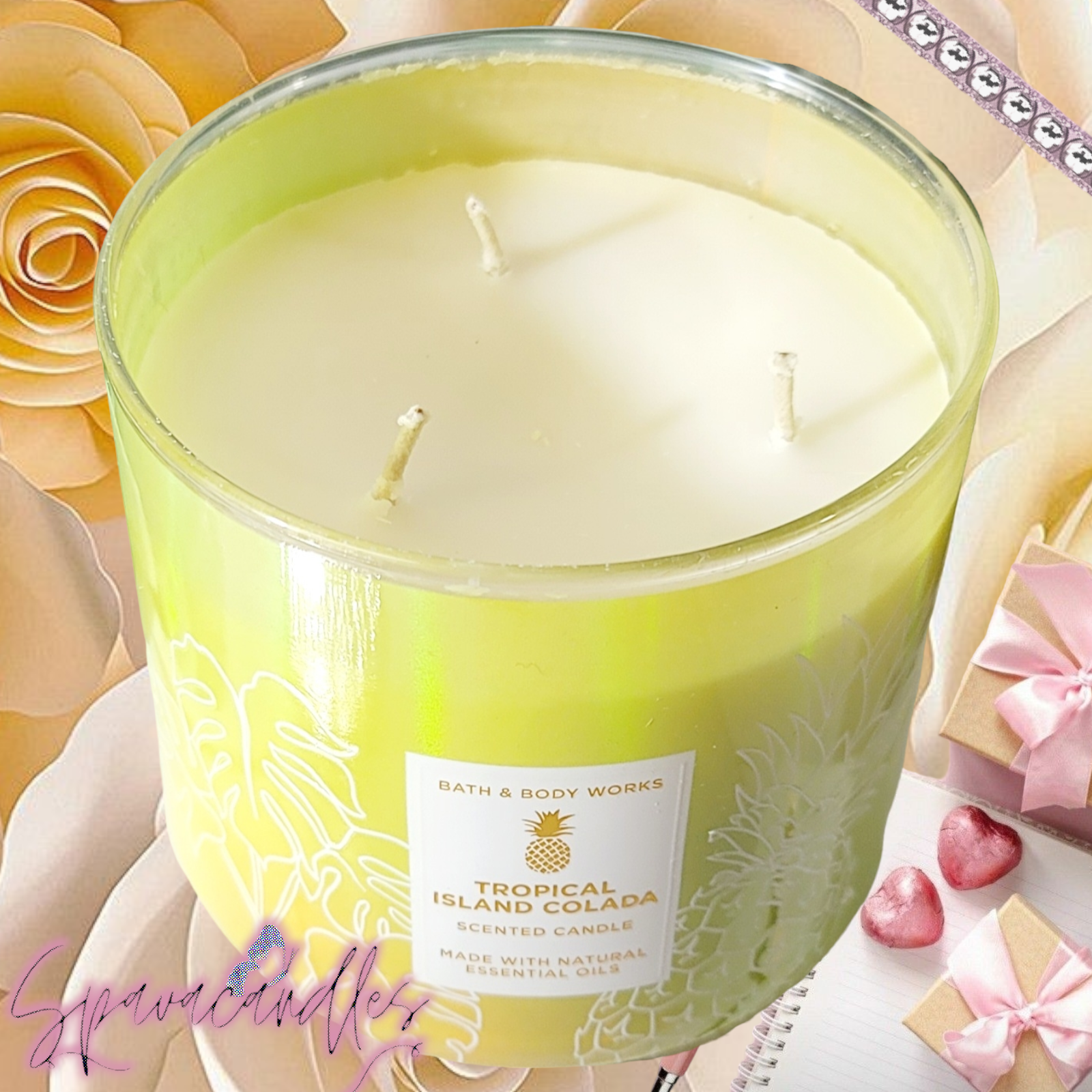 Tropical Island colada 3 Wick Candle 14.5 oz. New 2022