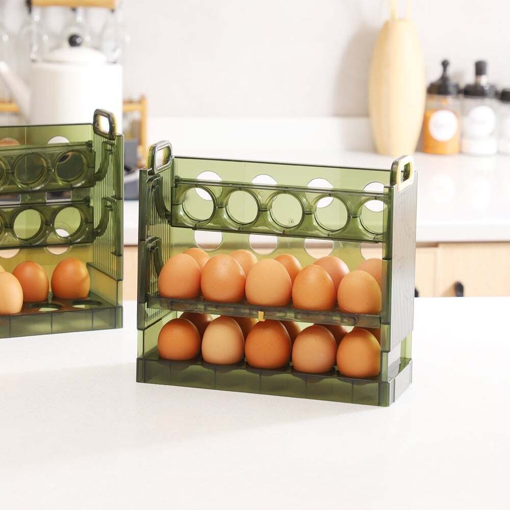 1pc Refrigerator Egg Storage Box, Side Door Narrow Multi-layer Flip Egg  Box, Fresh Egg Tray Holder