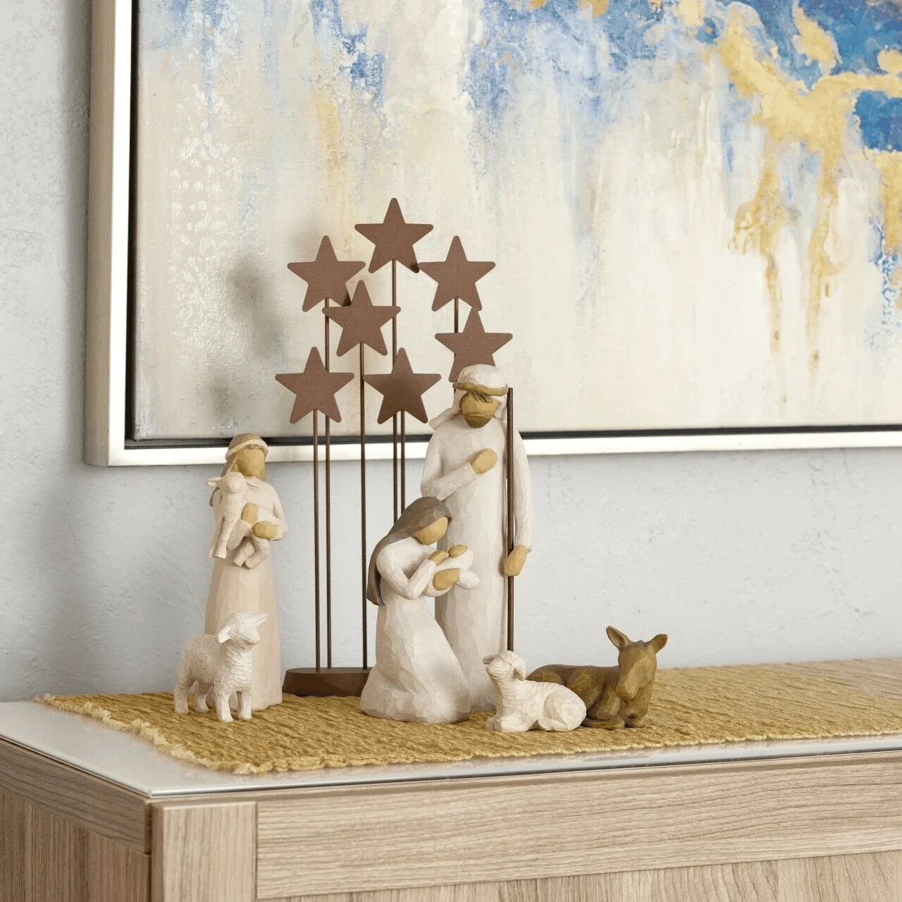 Nativity Figurines, 6 piece set Table Runner