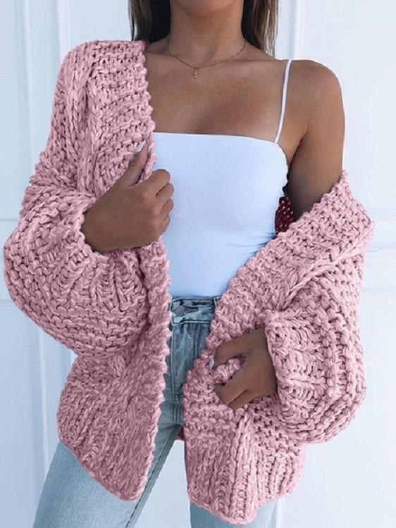 Women's Cardigans Knit Long Sleeve Loose Sweater Cardigan（⚡Clearance Sale）