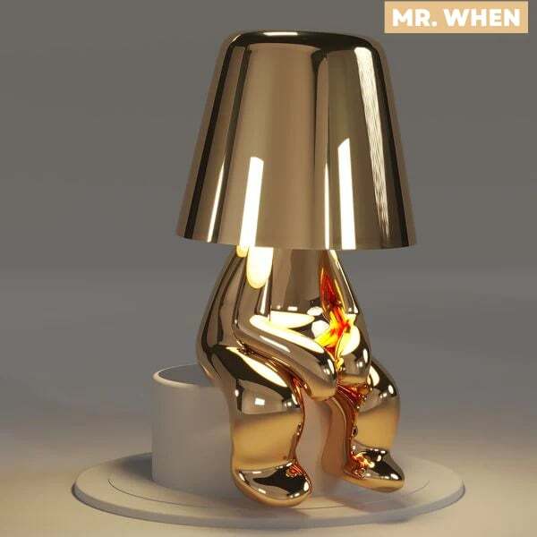 Creativity Thinker Little Golden Man Table Lamp
