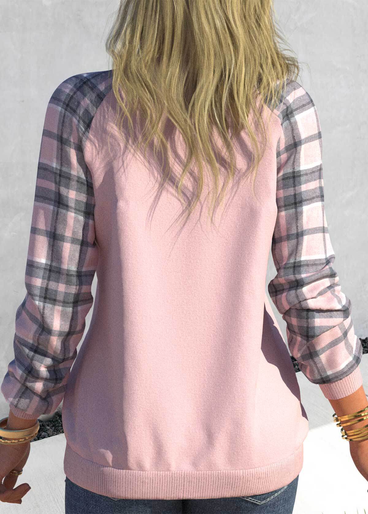 Black Floral Print Long Sleeve V Neck Sweatshirt