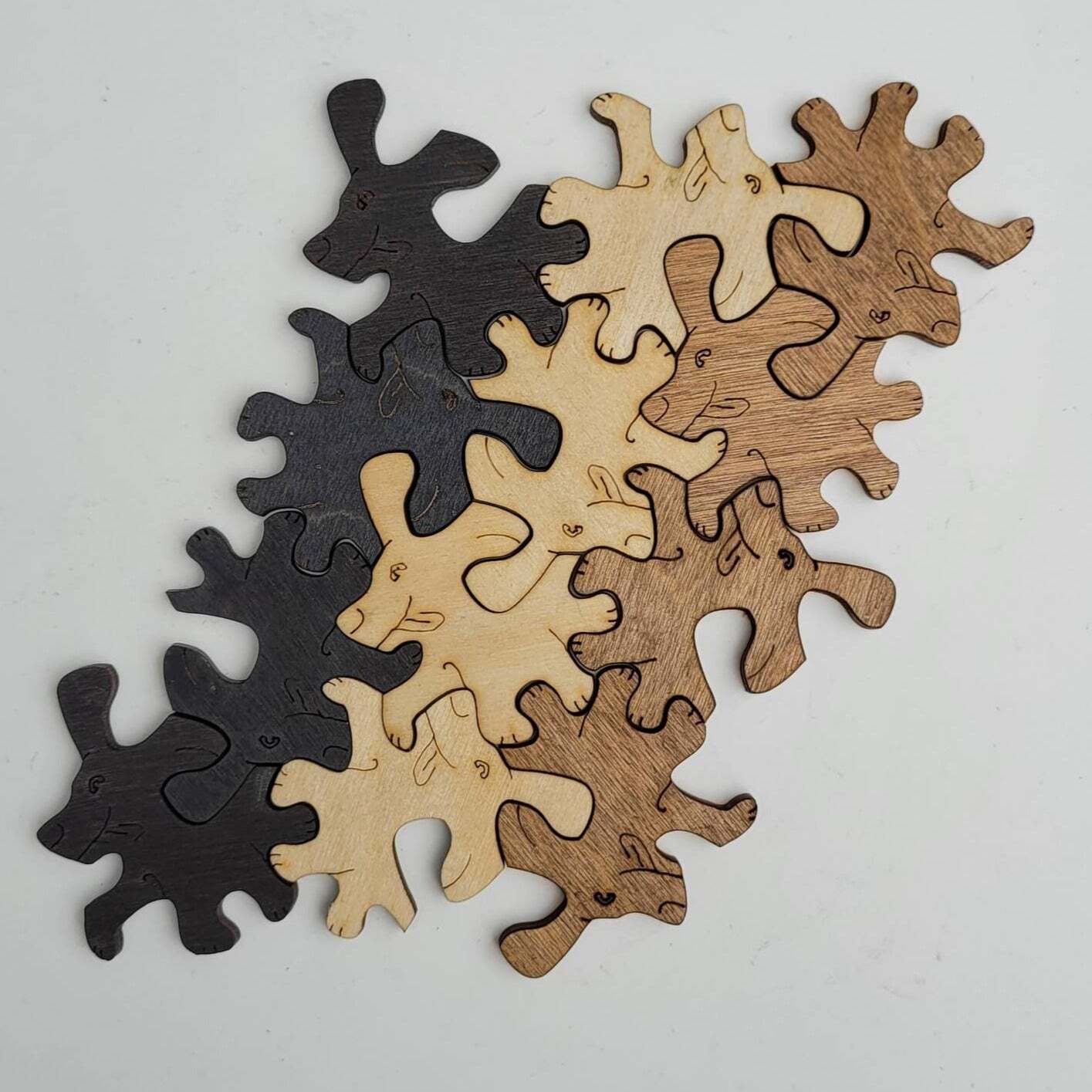 Puzzle Puppies | 12 Piece Wooden Tessellation Puzzle