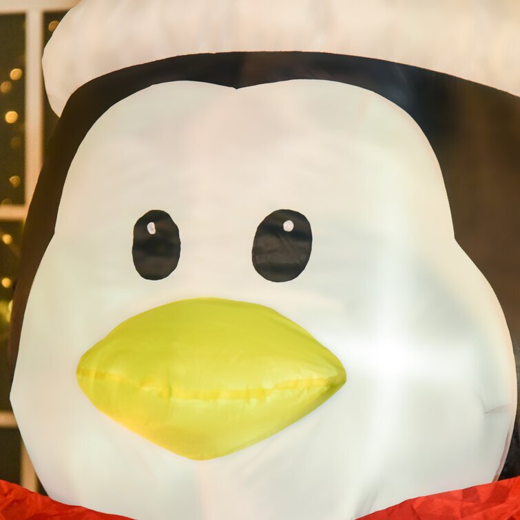 Penguin Holding Merry Christmas Banner Inflatable