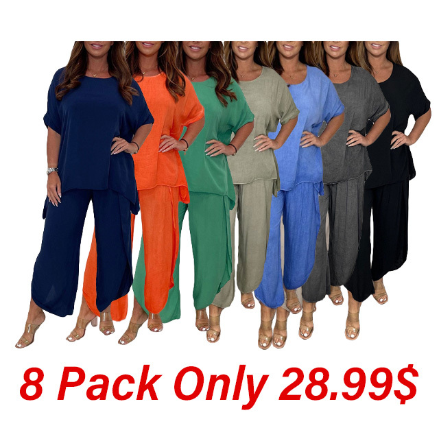 2 Piece Sleeved Trouser Set - wjy783667