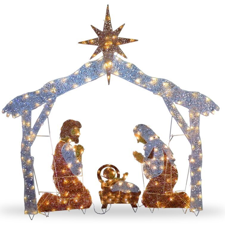 Crystal Nativity Christmas Decoration Lighted Display
