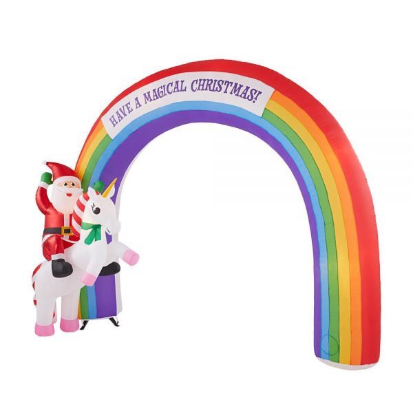 7 48 ft inflatable archway mixed media unicorn rainbow