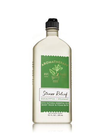 Bath Body Works ~ Aromatherapy ~ Stress Relief - Eucalyptus & Spearmint ~ Bundle ~ Body Wash & Foam Bath 10oz. & Body Cream 8 oz