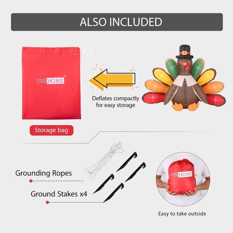 Dejah Turkey with Hat Lawn Yard Inflatable
