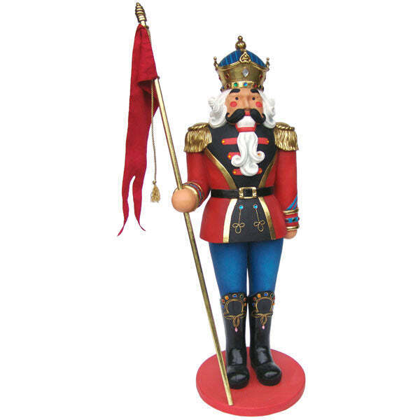 Nutcracker Soldier With Flag Life Size Christmas Statue