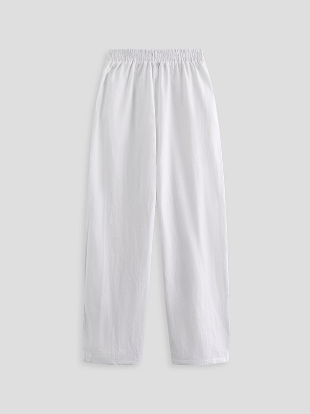 Vacation Casual Loosen Cotton Linen Solid Pants（⚡Clearance Sale）