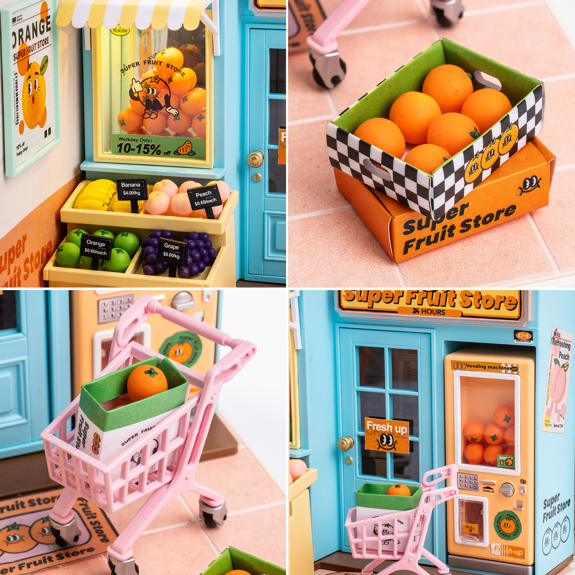 Rolife Plastic Miniature House Super Fruit Store DW003 Walmart