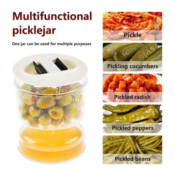 🔥Hot Sale🔥Pickle and Olives Jar Container with Strainer
