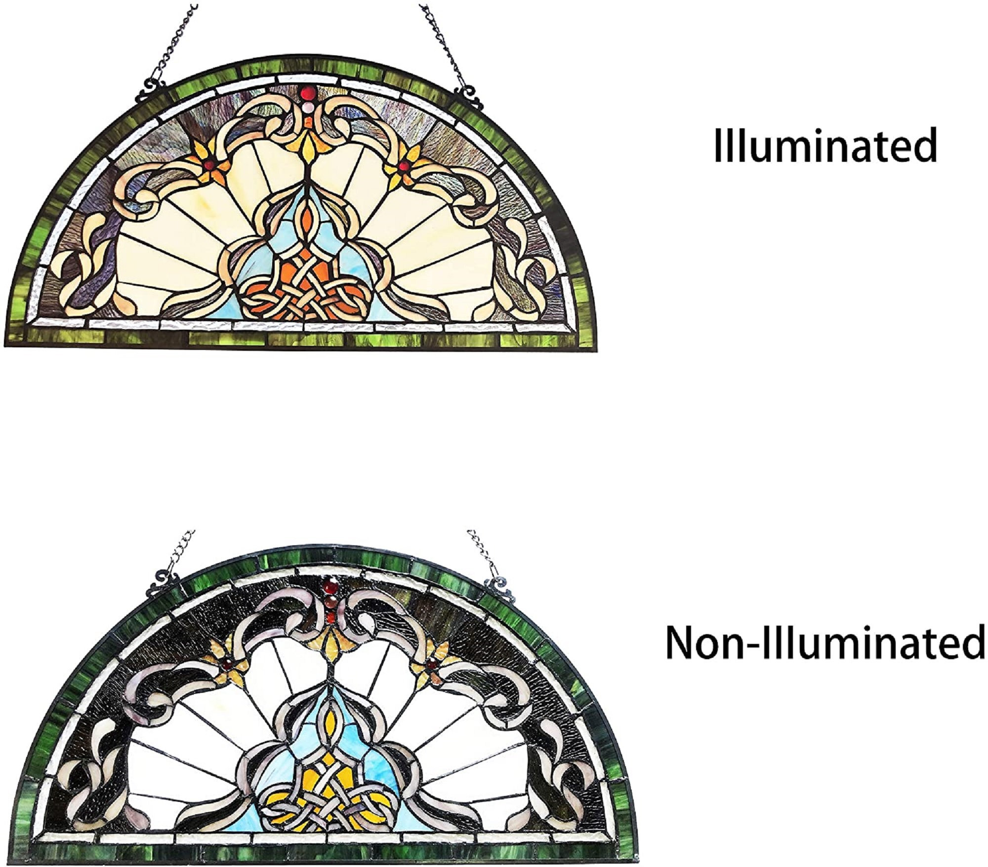 Semi-Circle Stained Glass Window Panel - DIYative™