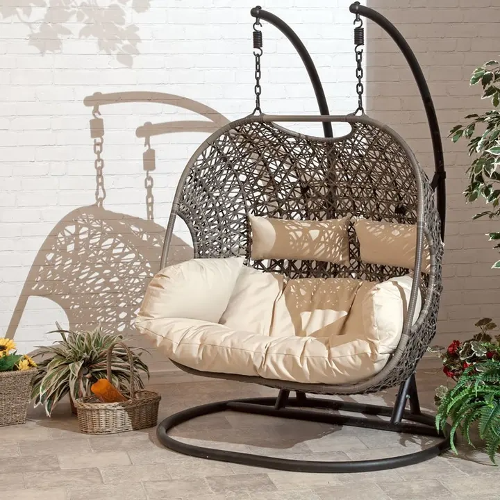 2023 Patio Wicker Swing Chair With Stand Rain Cover Included Savings