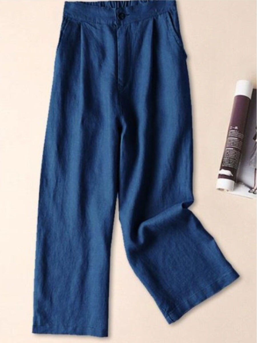 Cotton And Linen Wide-leg Casual Pants