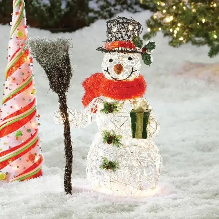 Snowman Christmas Decoration Figurine Lighted