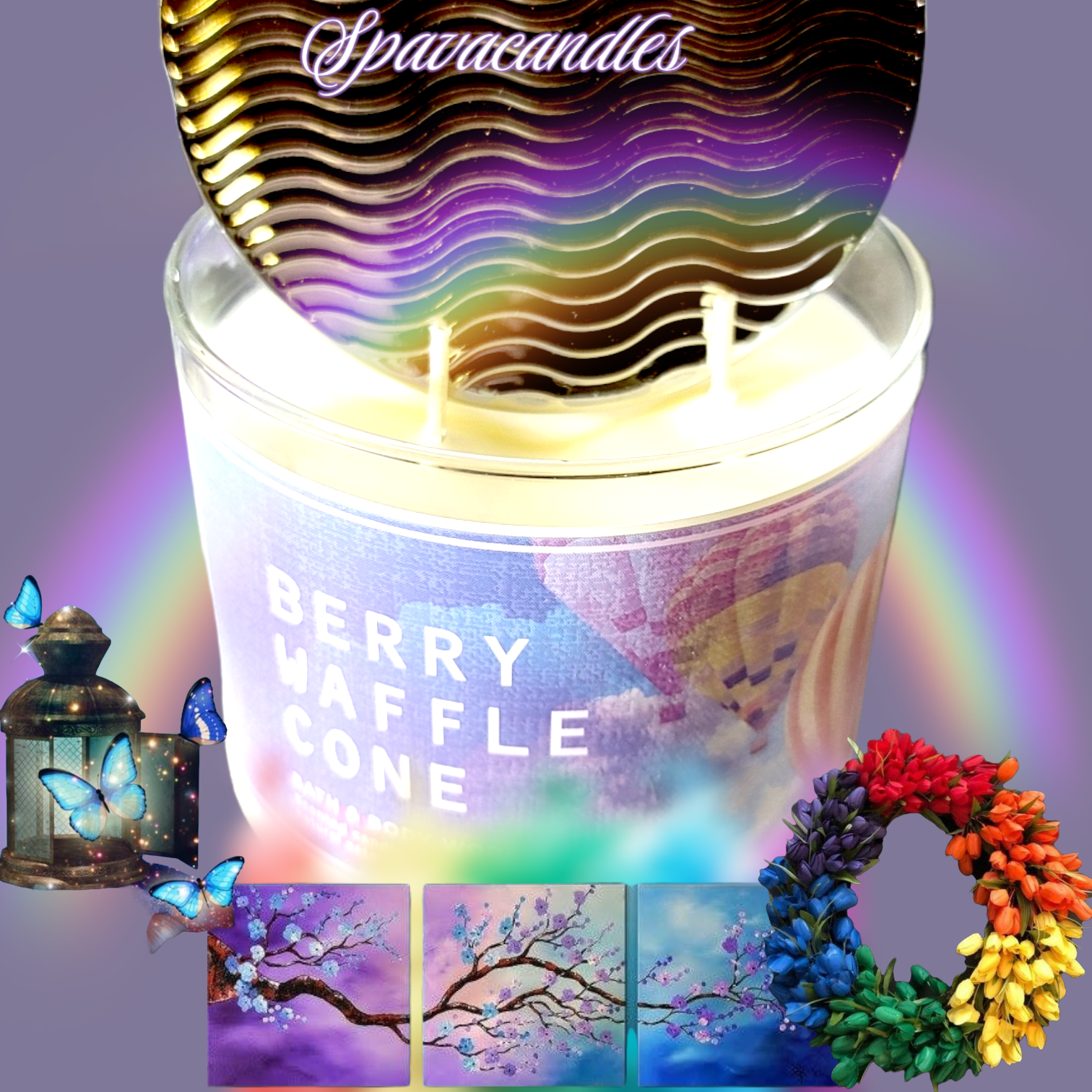 Berry Waffle Cone 3 Wick Candle 2022
