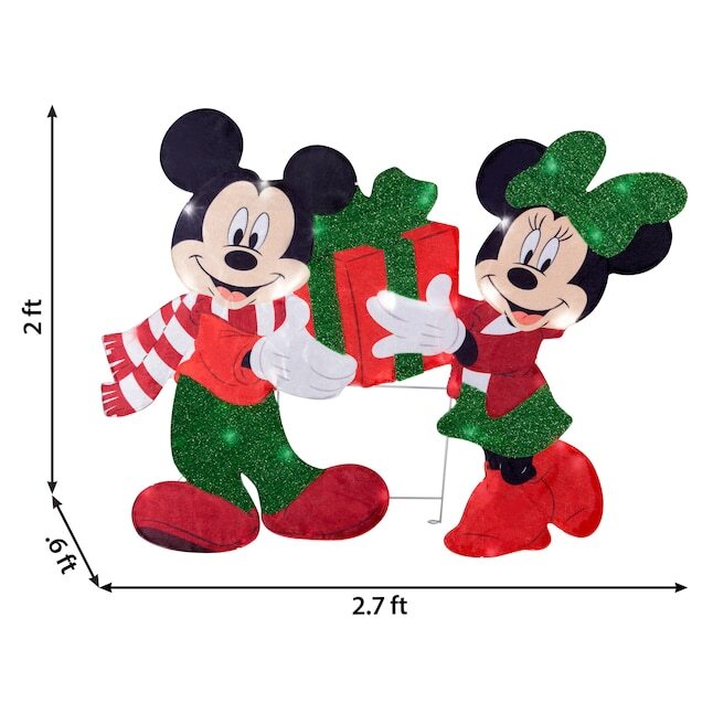 Mickey and Minnie 25-in Mouse Yard Decoration with Multicolor LED Lights