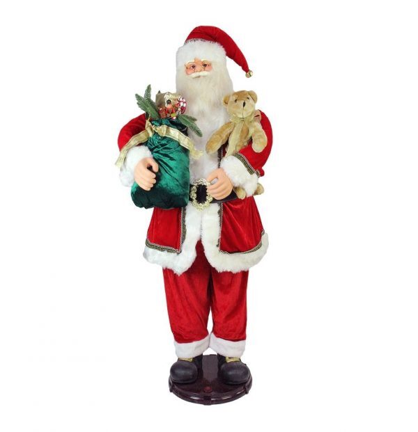 5 deluxe traditional animated and musical dancing santa claus christmas figure
