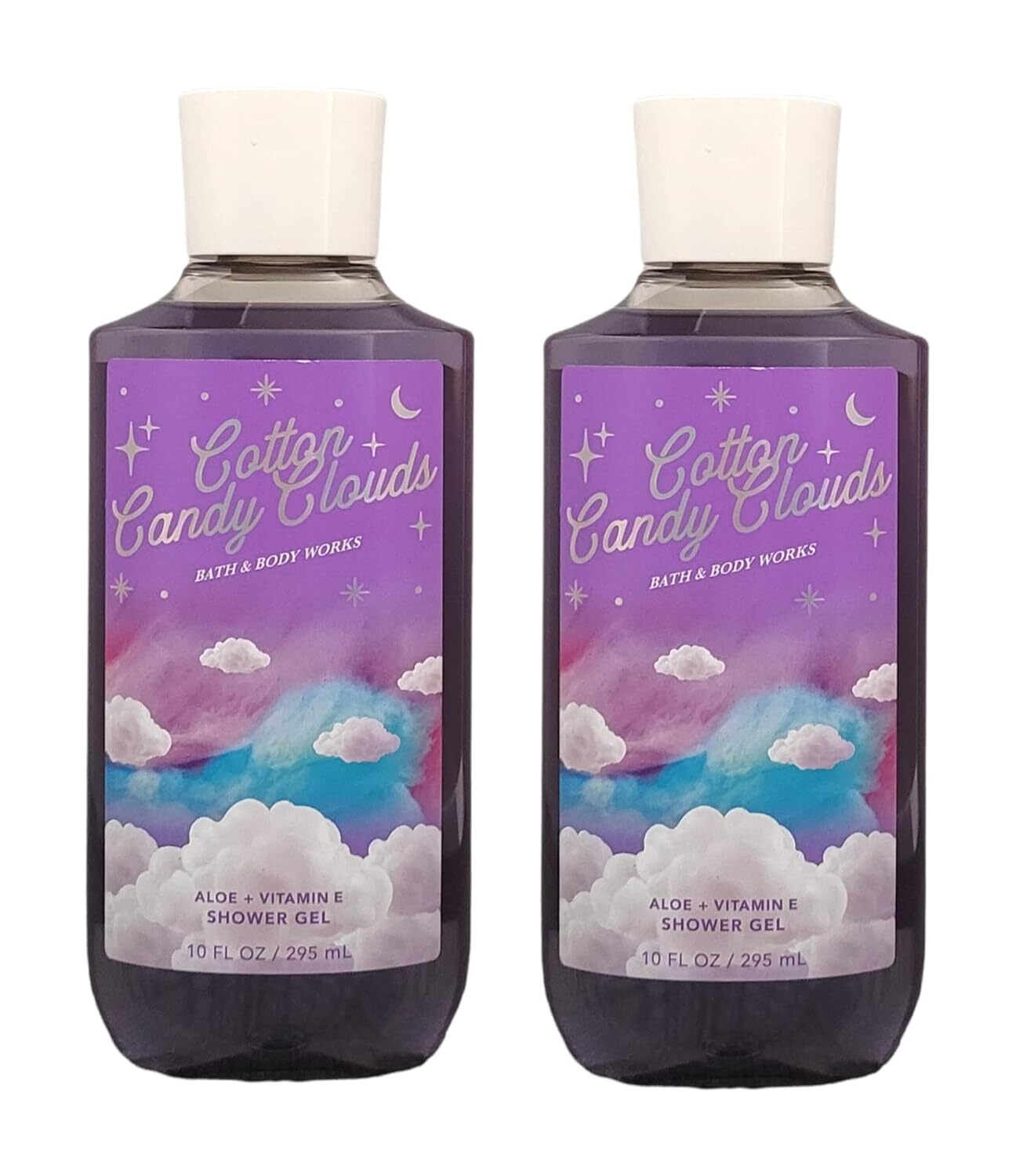 Bath & Body Works Cotton Candy Clouds Shower Gel Gift Sets 10 Oz 2 Pack (Cotton Candy Clouds), 1.25 pounds