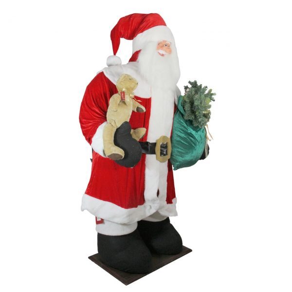 red and white led lighted musical inflatable santa claus christmas figurine