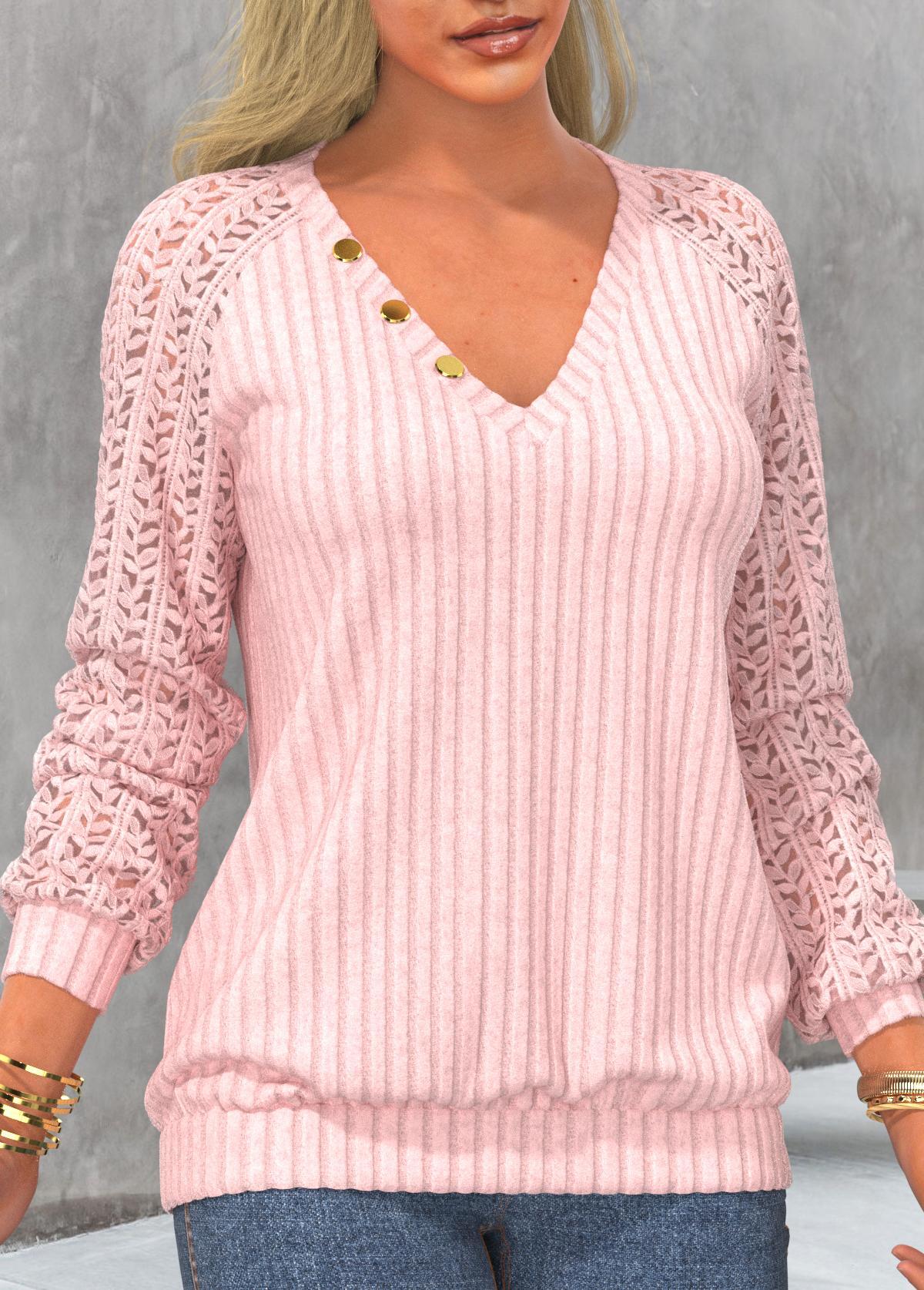 Black Floral Print Long Sleeve V Neck Sweatshirt