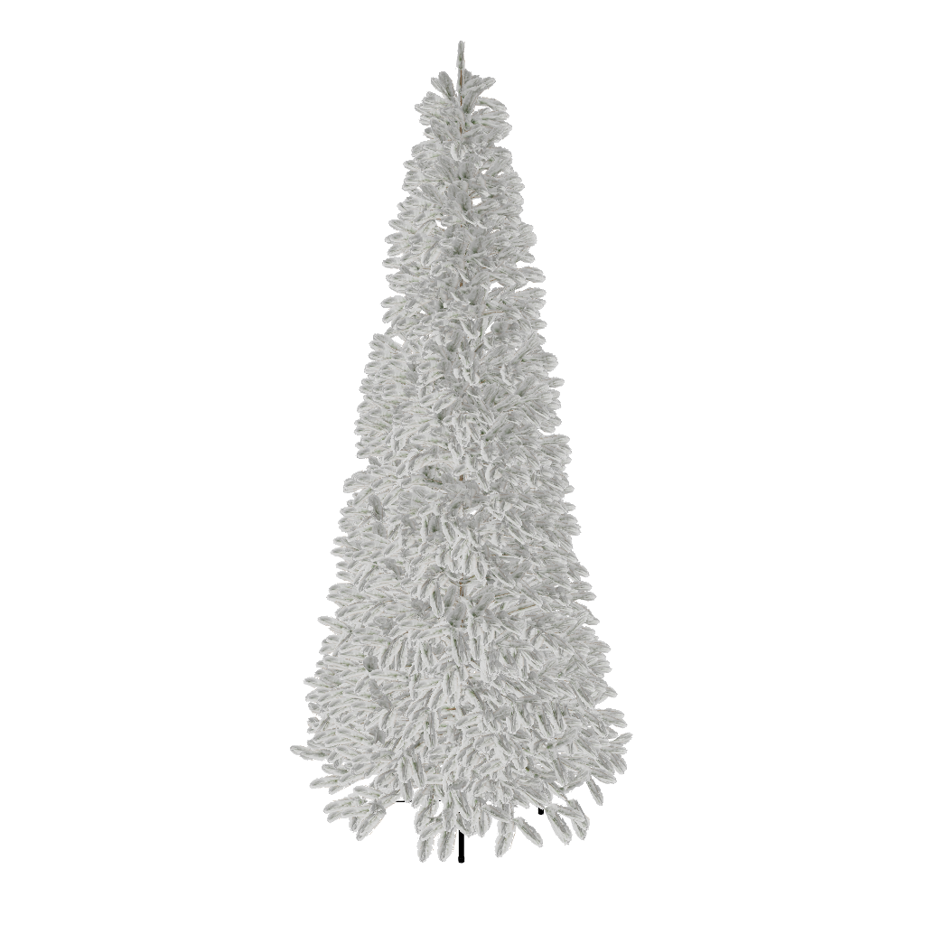 12' King Flock® Slim Quick-Shape Artificial Christmas Tree Unlit