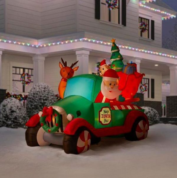 6 ft inflatable santas vintage tow truck