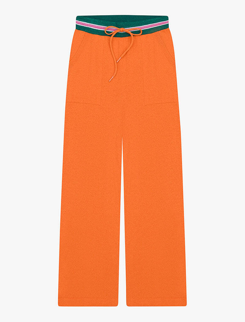Liza Knitted Wide Leg Pocket Pant Tangerine hedda