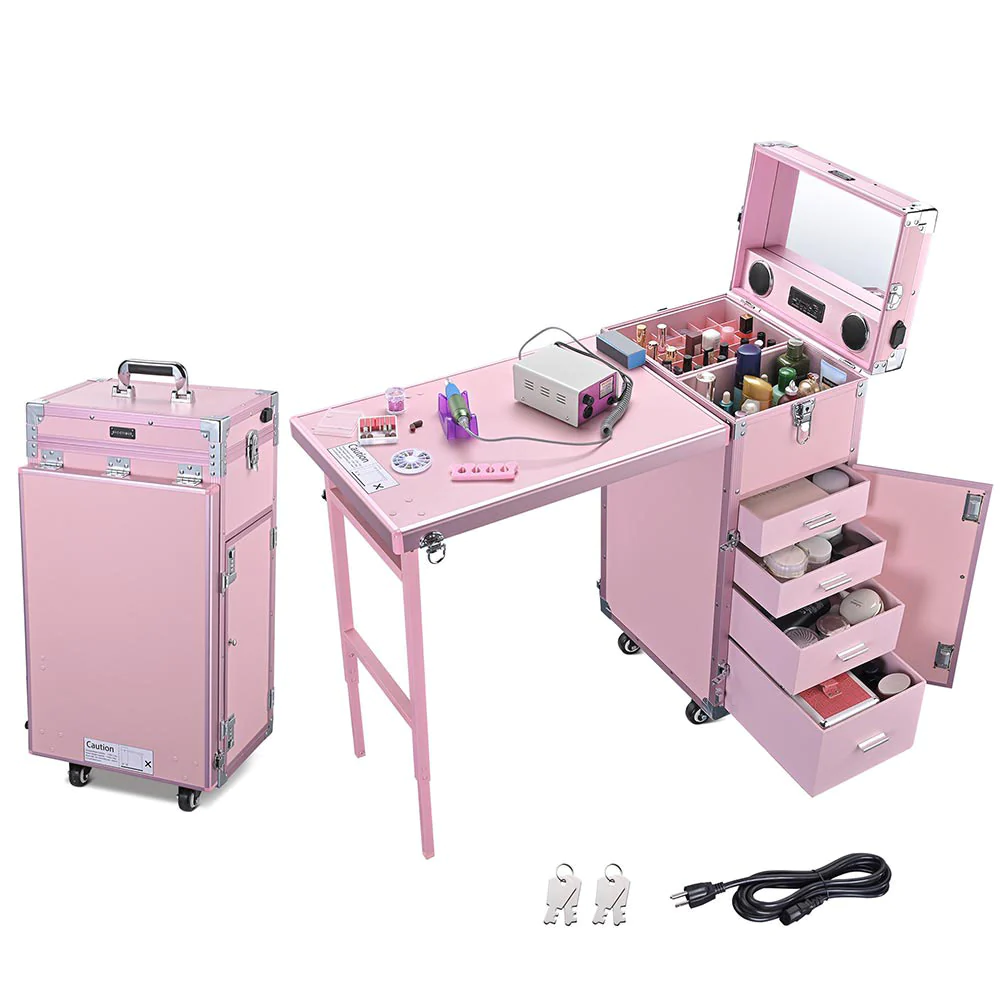 🚀Big sale🔥 Rolling Manicure Table Nail Desk Workstation Sugartd