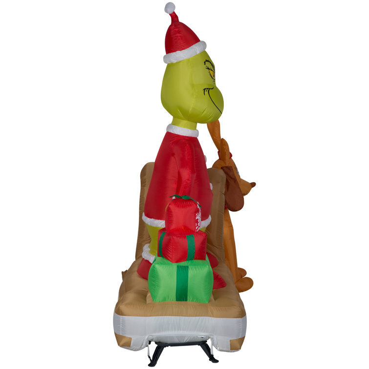 Grinch and Max on Sled LG Scene Grinch Inflatable