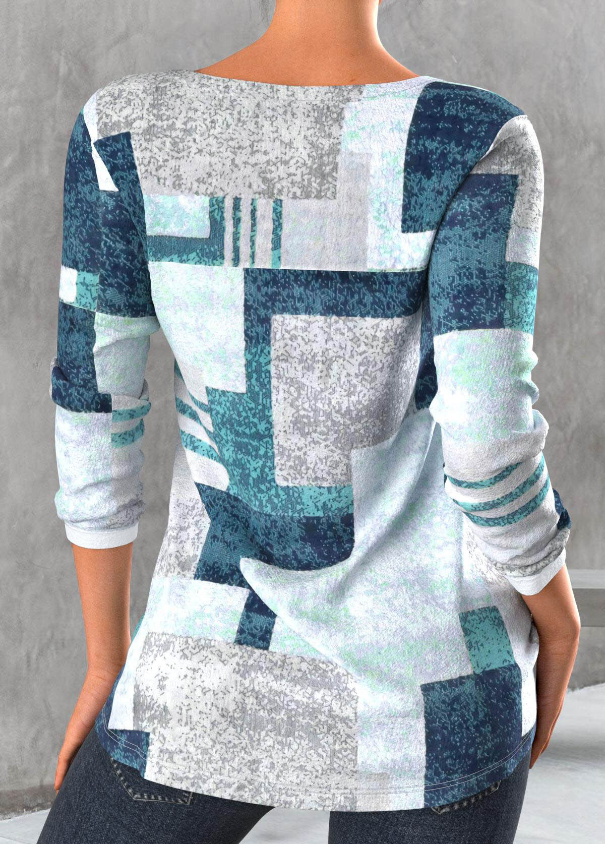 Light Blue Cut Out Floral Print T Shirt