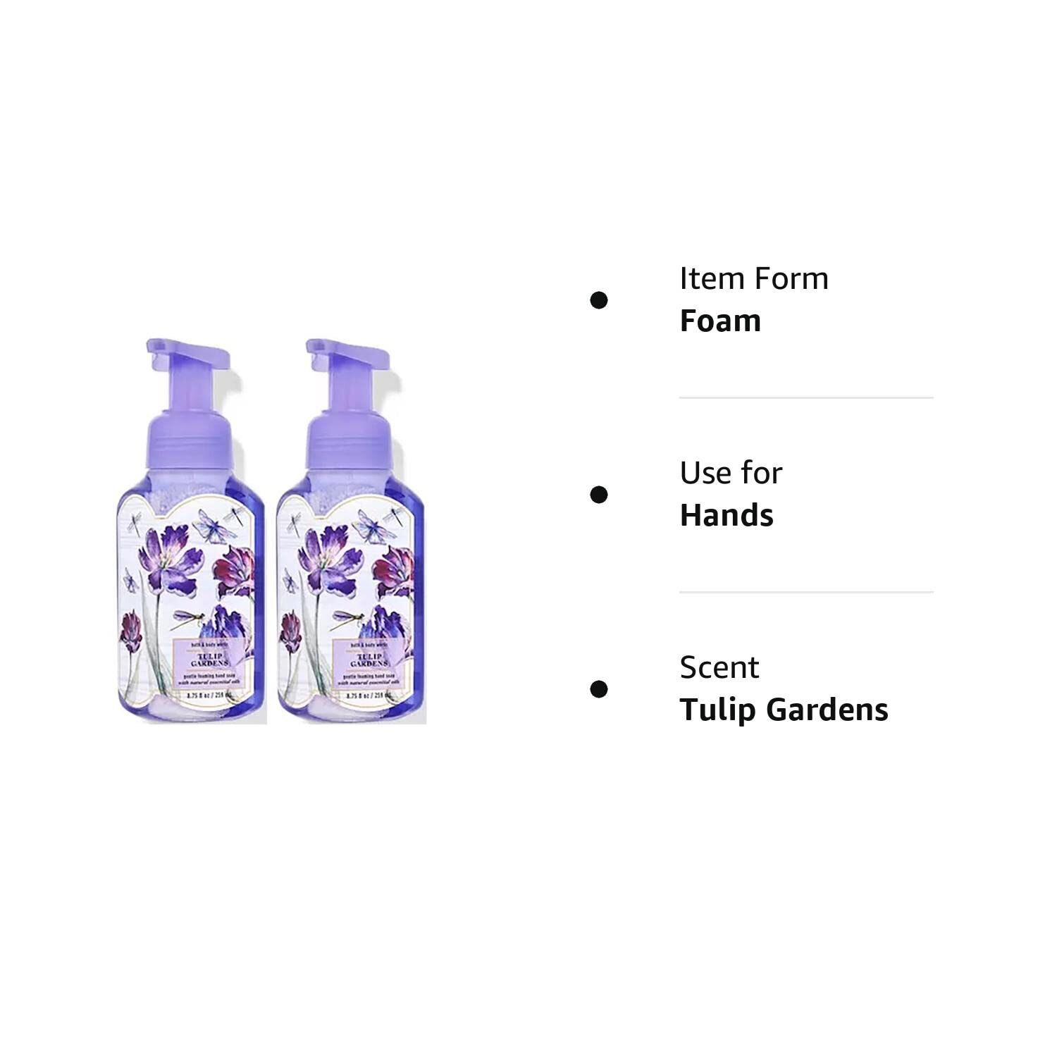 Bath & Body Works Bath and Body Works Tulip Gardens Gentle Foaming Hand Soap 8.75 Ounce 2-Pack (Tulip Gardens) 17.5 Ounce