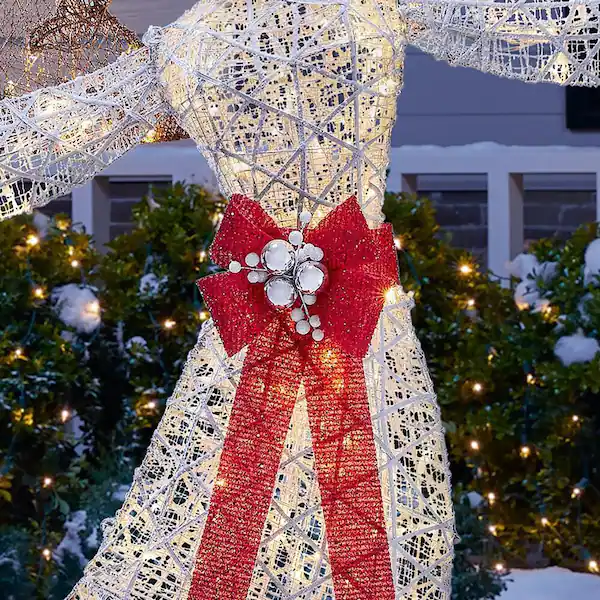 White LED Angel with Star Holiday Yard Decoration
