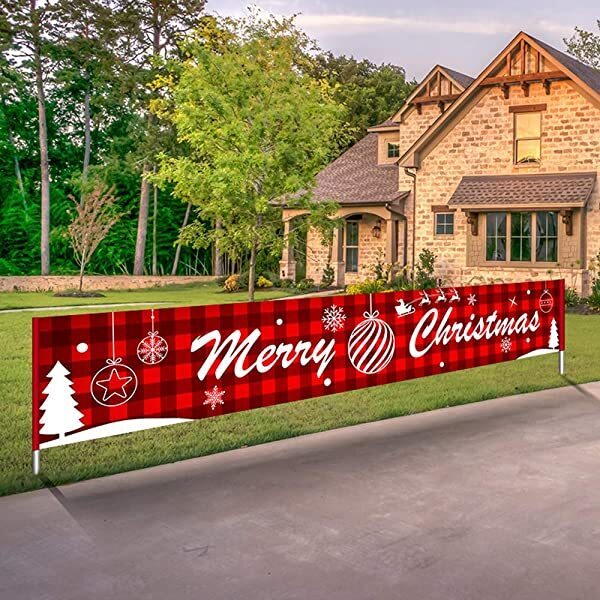 merry Christmas banner large xmas sign huge xmas house home outdoor party decoration