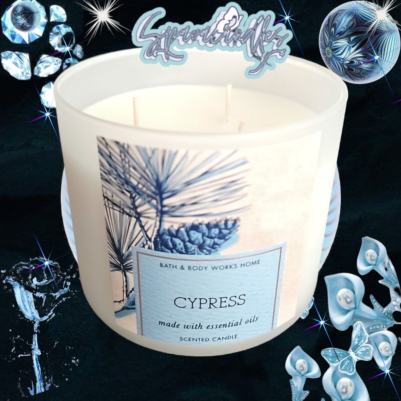 Rare CYPRESS Large 3-Wick Candle US Seller