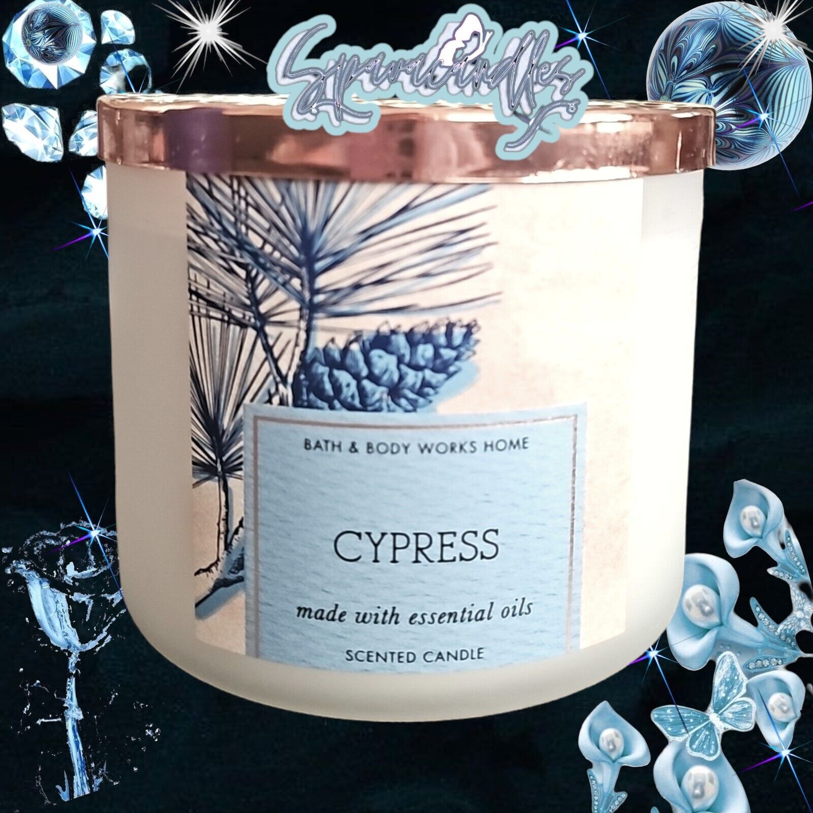 Rare CYPRESS Large 3-Wick Candle US Seller