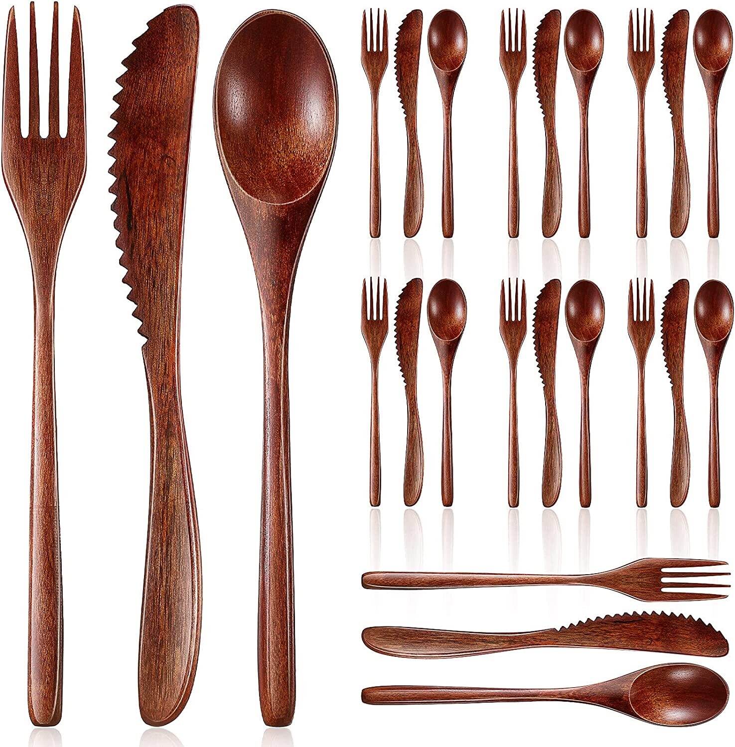 Wooden spoon fork knife cutlery set Marshalls