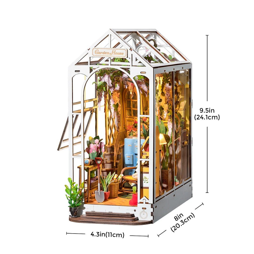 Garden House 3D Wooden DIY Book Nook - Hivkef