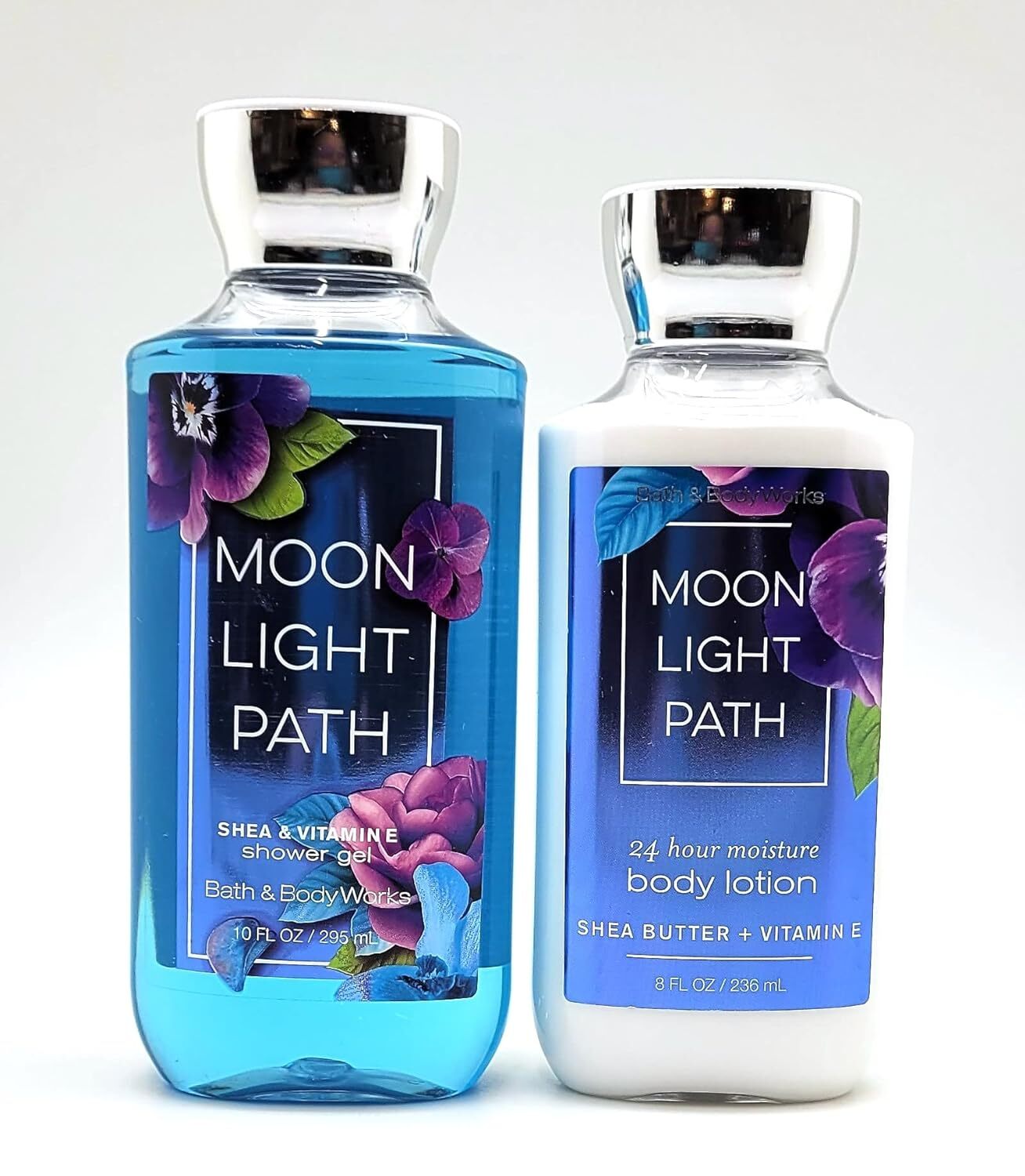 Bath and Body Works Signature Classics Pleasures Collection Body Lotion and Shower Gel Gift Set Men or Women (Moonlight Path)