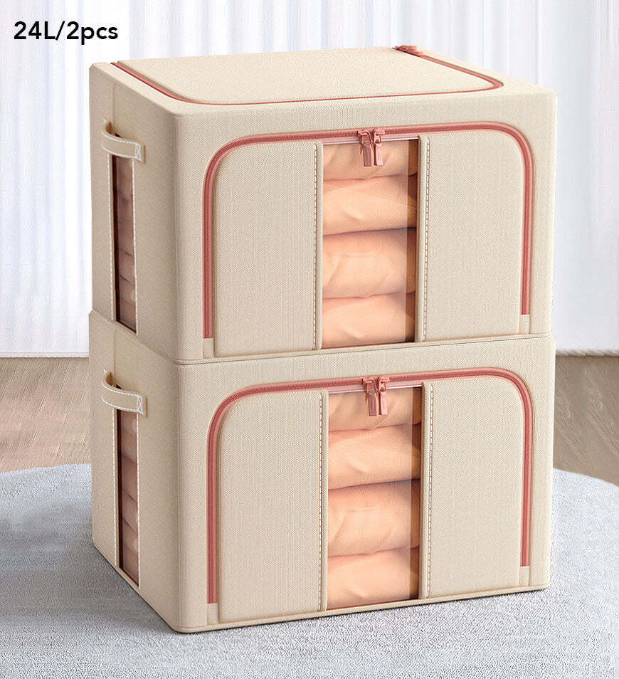 Joybos® Large Capacity Stackable Metal Frame Storage Box QVC