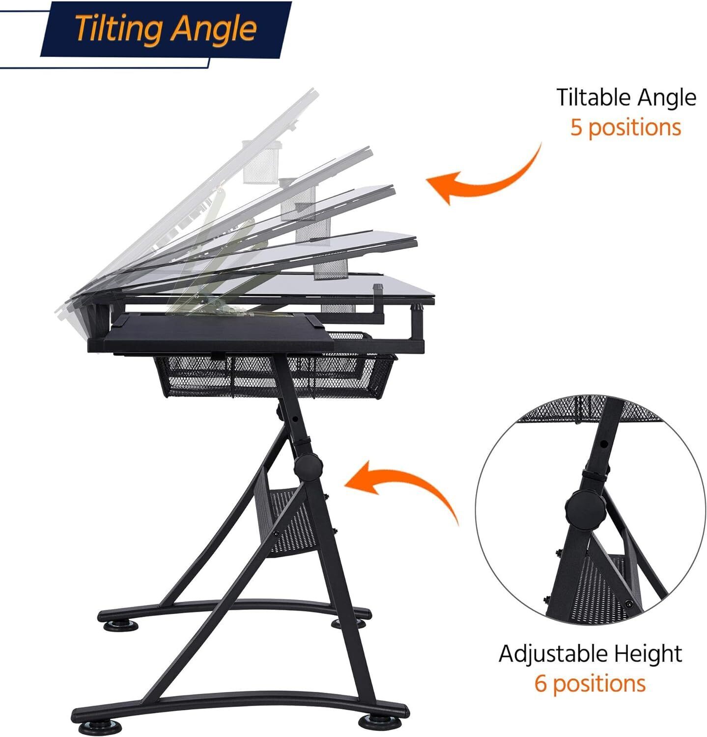 Drafting table with stool height adjustable - Qjtsdwp